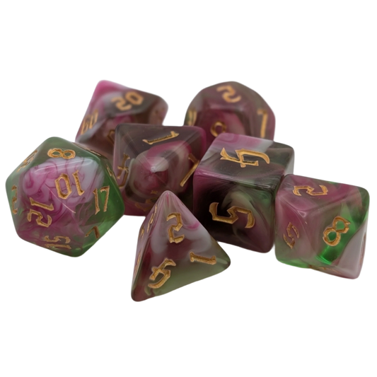 Superbloom - 7 Piece DnD Dice Set | Acrylic RPG Gaming Dice — by D20 Collective