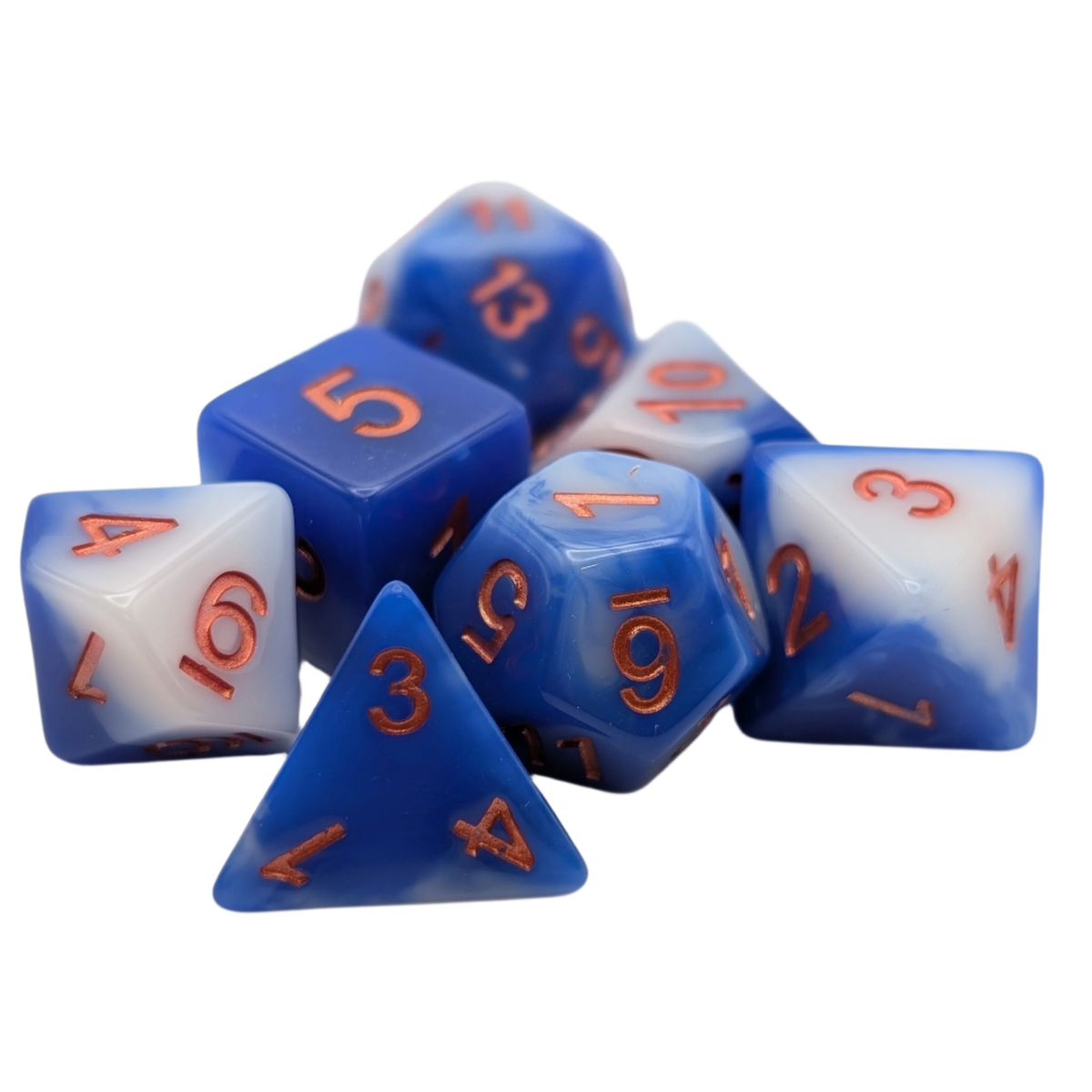 Sea and Sky- 7 Piece DnD Dice Set | Acrylic RPG Gaming Dice — by D20 Collective