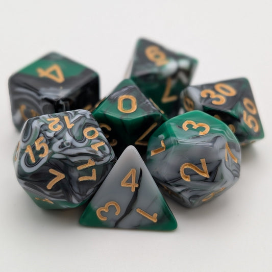 Mint Shake - 7 Piece DnD Dice Set | Acrylic RPG Gaming Dice — by D20 Collective