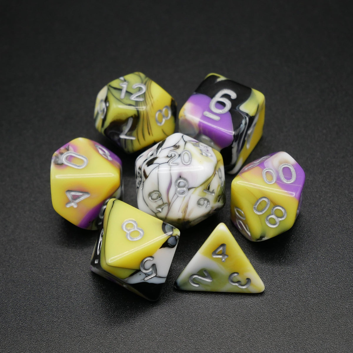 Panic Abstraction 7-Piece RPG Dice Set
