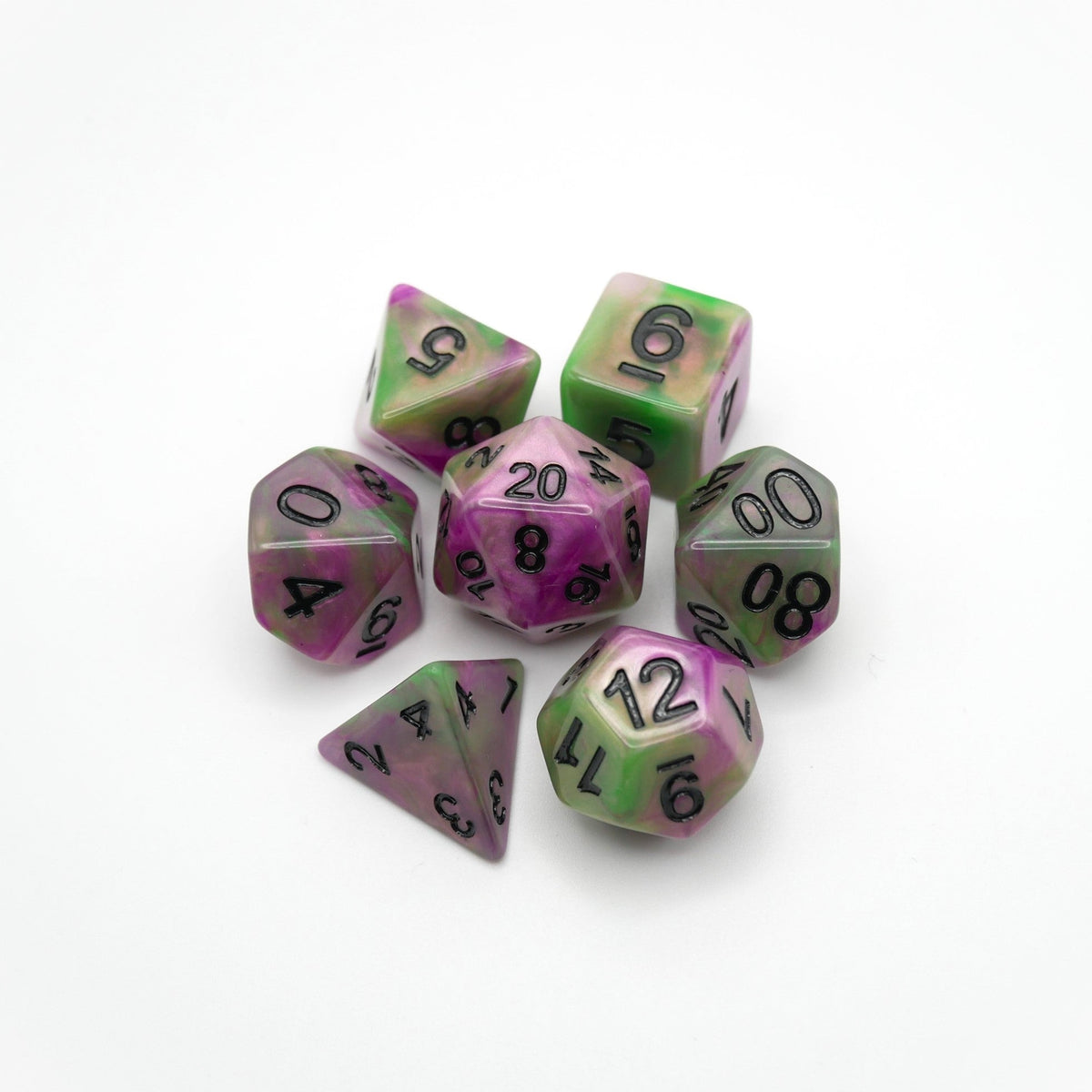 Poison Petals 7-Piece RPG Dice Set