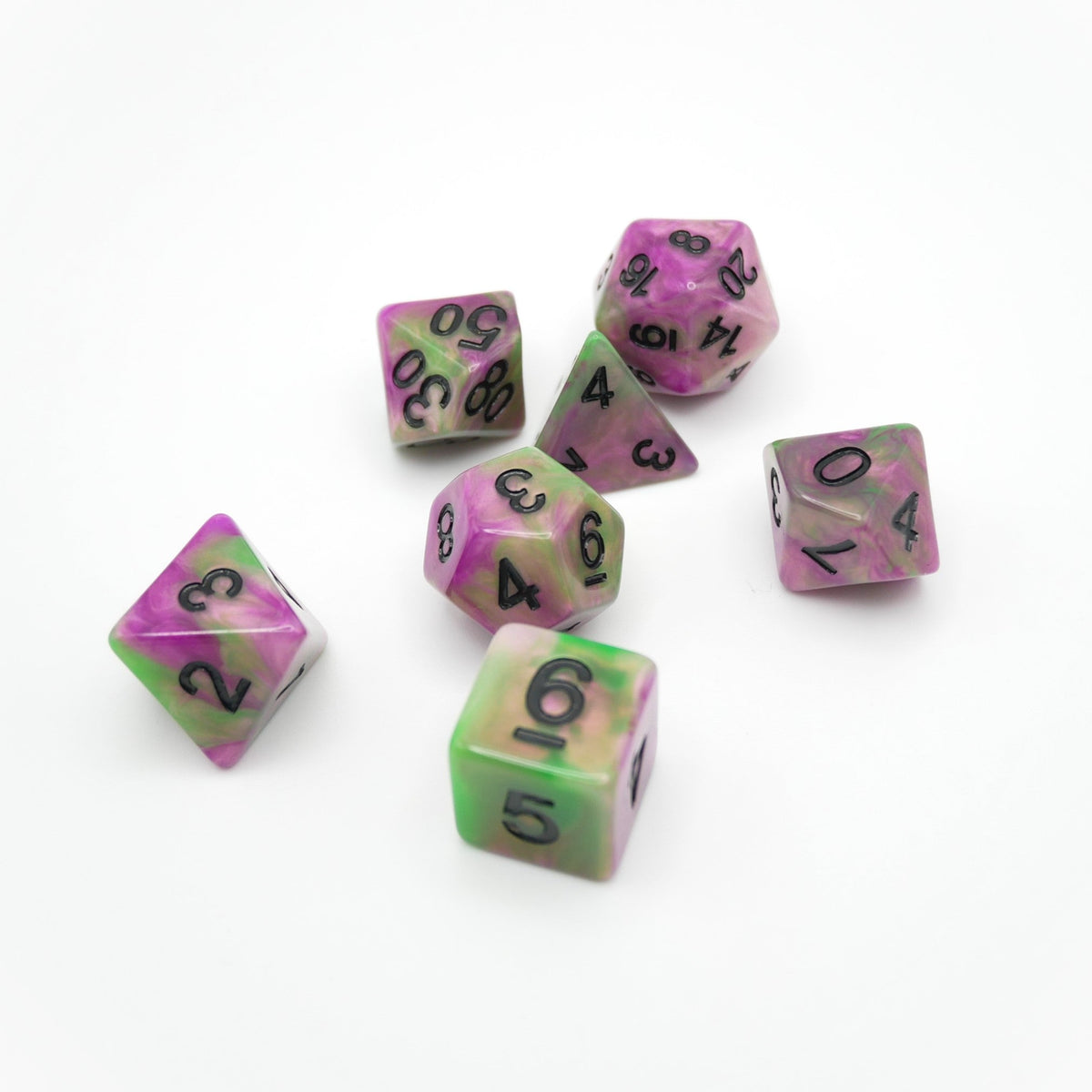Poison Petals 7-Piece RPG Dice Set