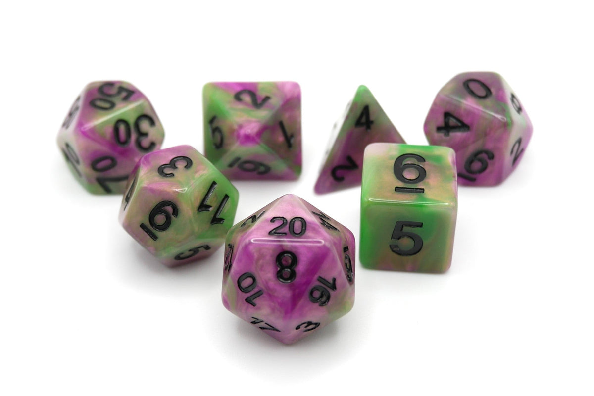 Poison Petals 7-Piece RPG Dice Set