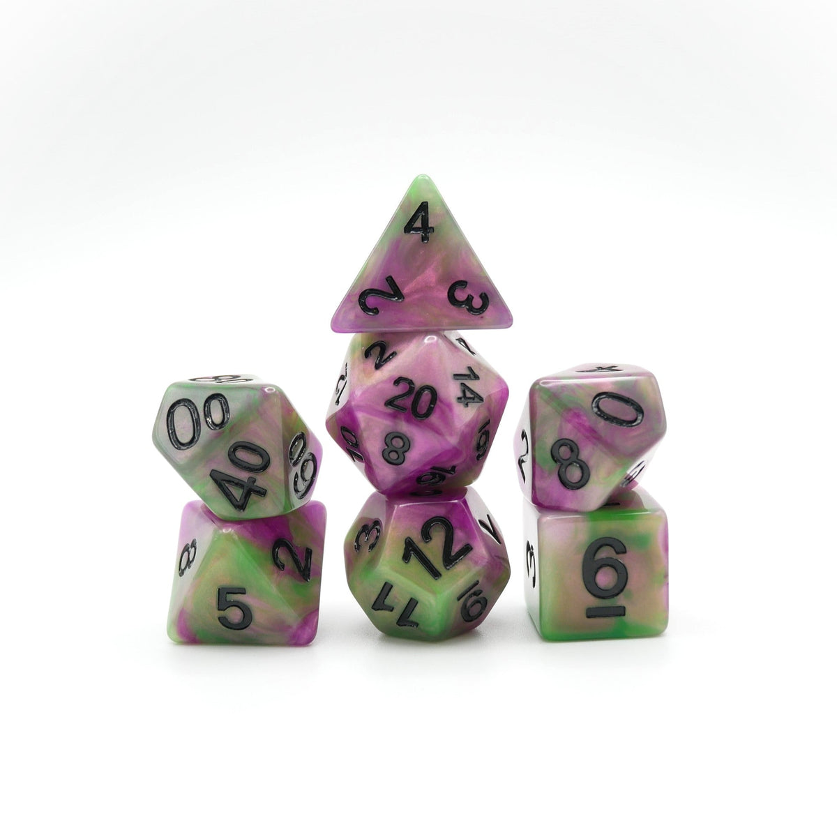 Poison Petals 7-Piece RPG Dice Set