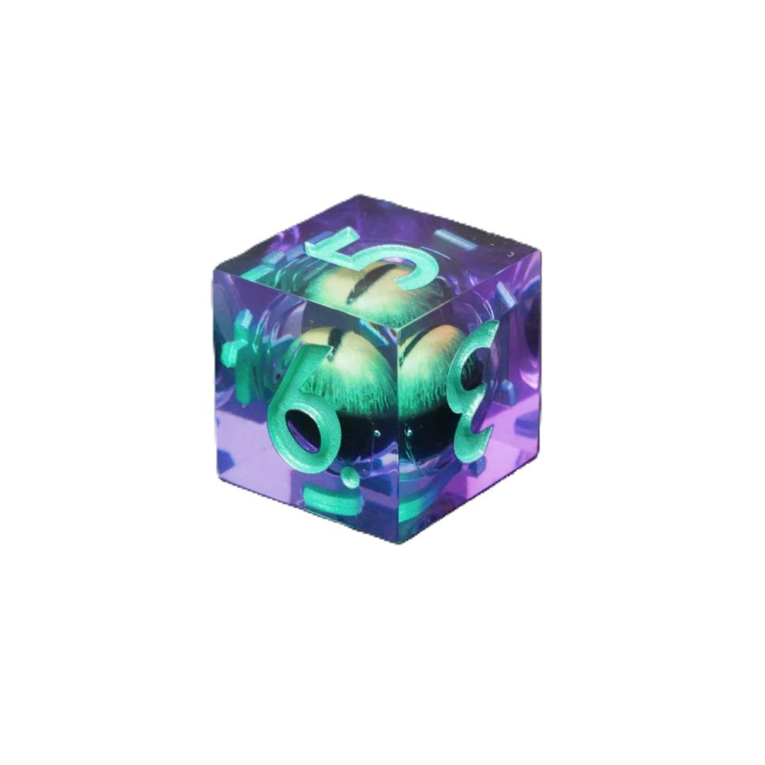 1d6 Moving Eye Sharp Edge DnD Dice | Acrylic RPG Gaming Dice
