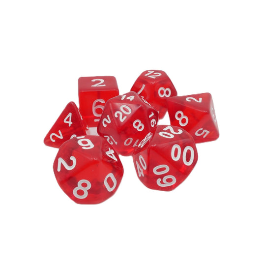Ruby Ingots - 7 Piece DnD Dice Set | Acrylic RPG Gaming Dice