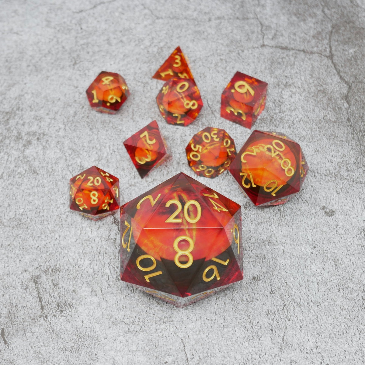 Sauron's Eye 7-Piece RPG Dice Set