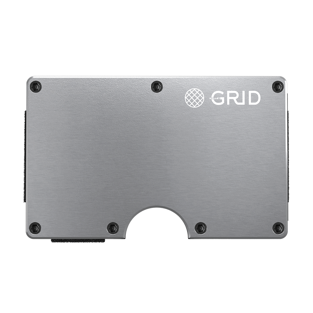 GRID Silver Aluminum RFID-Blocking Wallet
