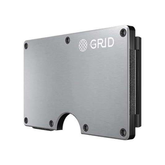 GRID Silver Aluminum RFID-Blocking Wallet