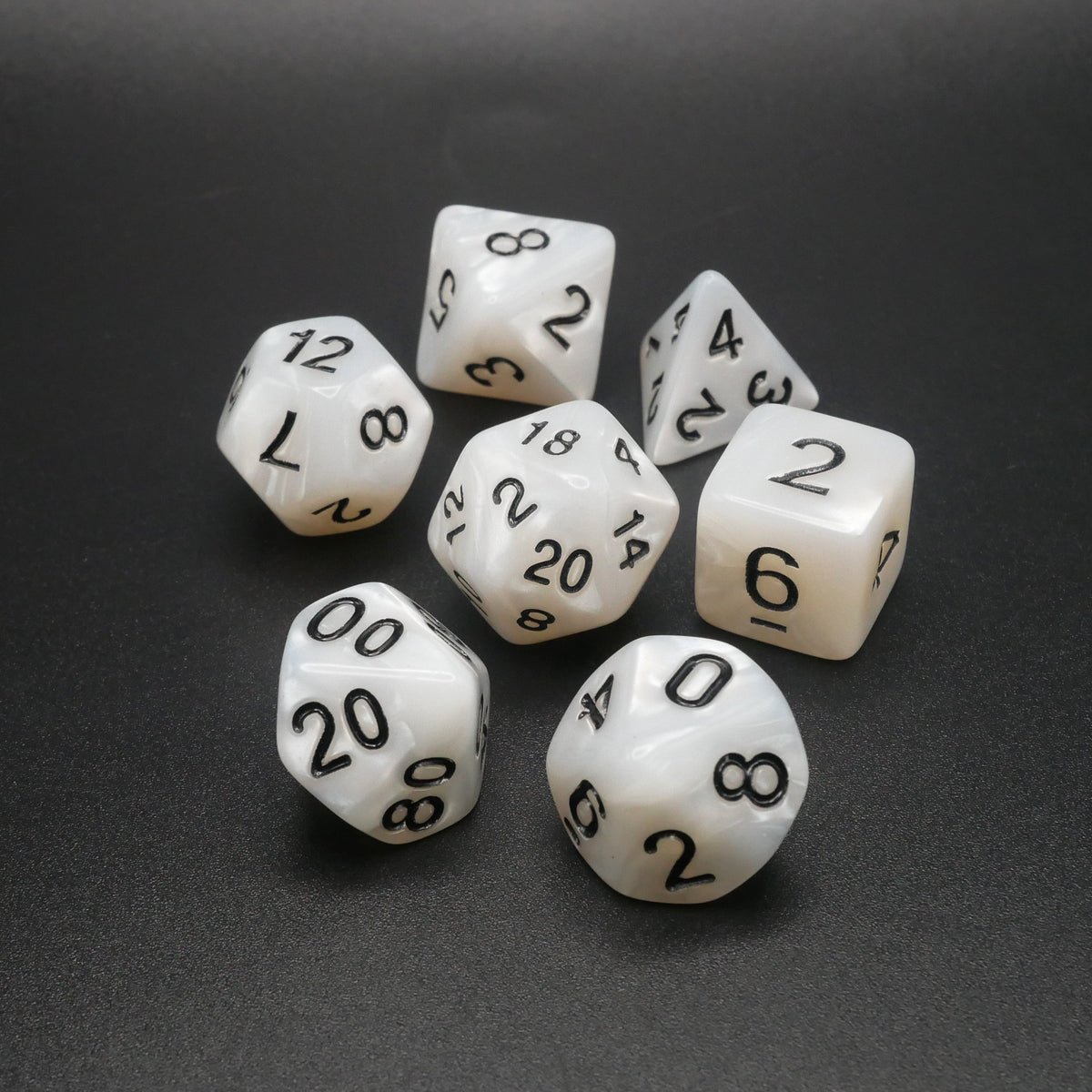 Snowy Owl - 7 Piece DnD Dice Set | Acrylic RPG Gaming Dice — by D20 Collective