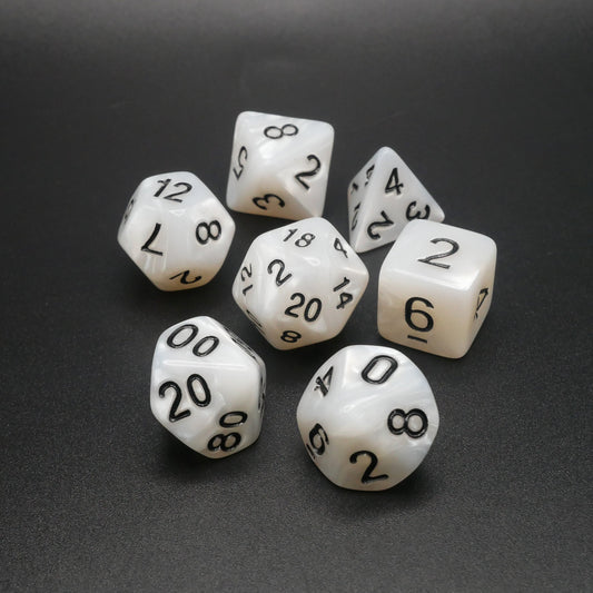 Snowy Owl - 7 Piece DnD Dice Set | Acrylic RPG Gaming Dice — by D20 Collective