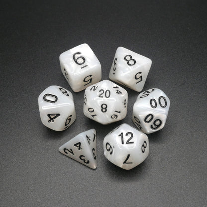 Snowy Owl - 7 Piece DnD Dice Set | Acrylic RPG Gaming Dice — by D20 Collective