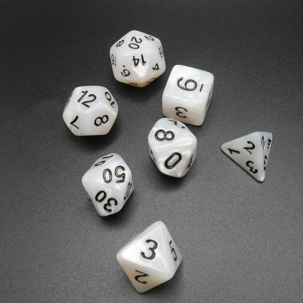 Snowy Owl - 7 Piece DnD Dice Set | Acrylic RPG Gaming Dice — by D20 Collective