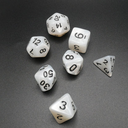 Snowy Owl - 7 Piece DnD Dice Set | Acrylic RPG Gaming Dice — by D20 Collective