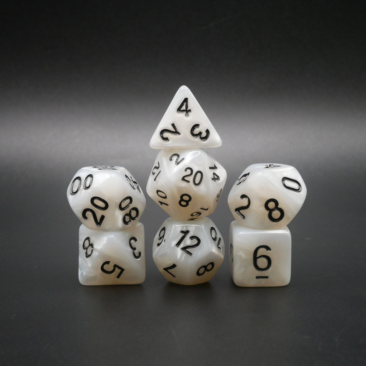 Snowy Owl - 7 Piece DnD Dice Set | Acrylic RPG Gaming Dice — by D20 Collective