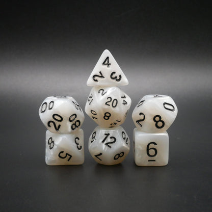 Snowy Owl - 7 Piece DnD Dice Set | Acrylic RPG Gaming Dice — by D20 Collective