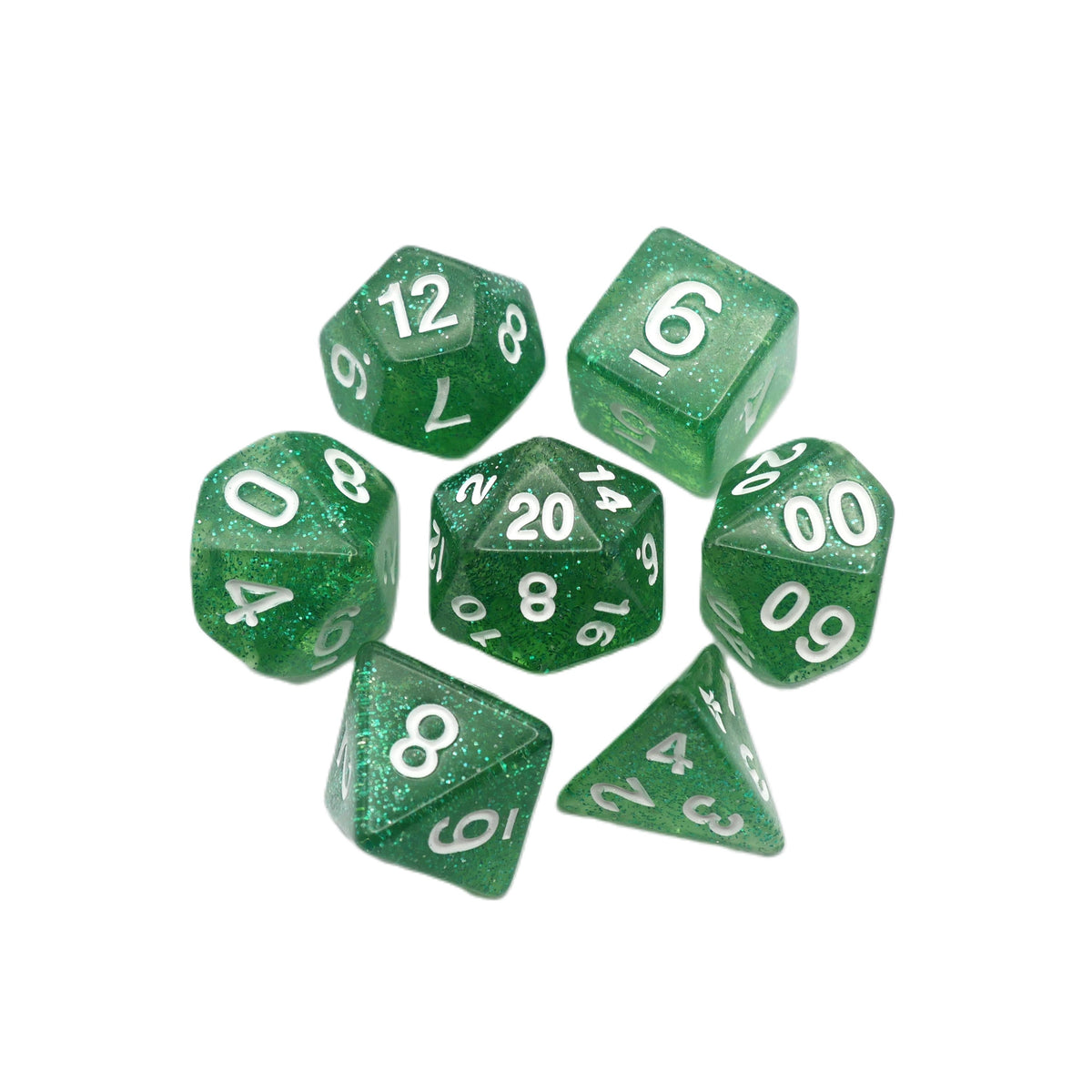 Spearmint Drop 7-Piece RPG Dice Set