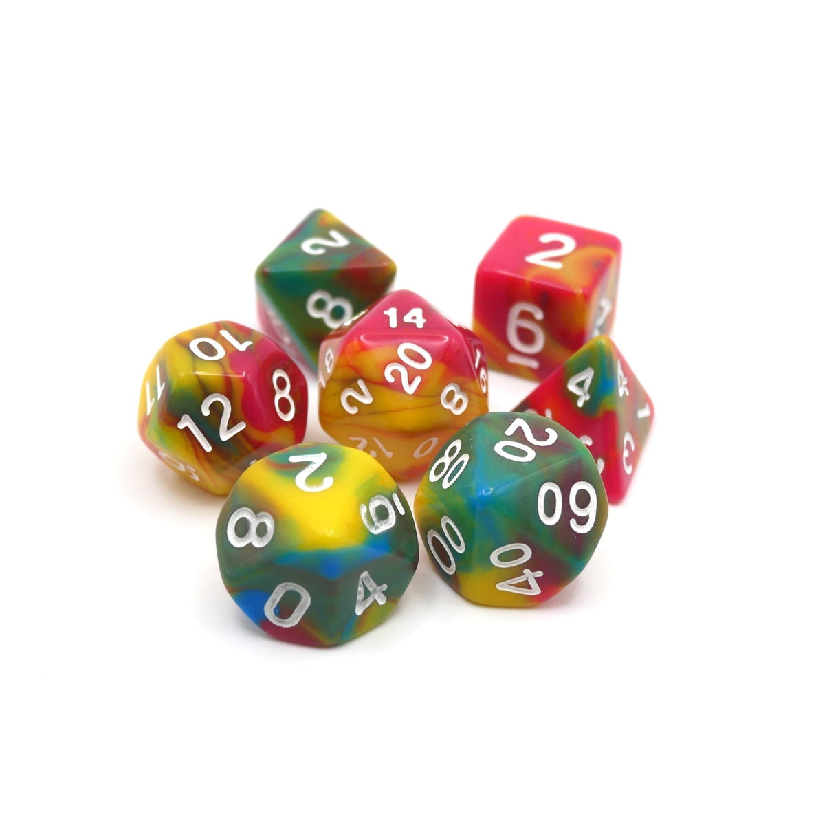 Spiral Lollipop - 7 Piece DnD Dice Set | Acrylic RPG Gaming Dice