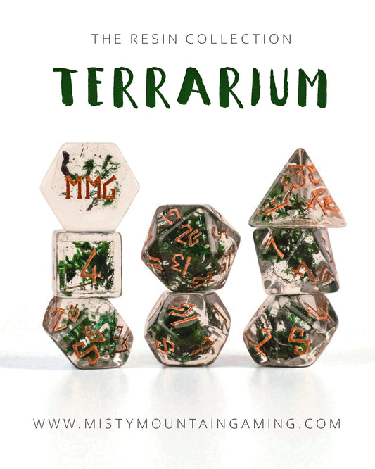 Terrarium 8-Piece Resin RPG Dice Set