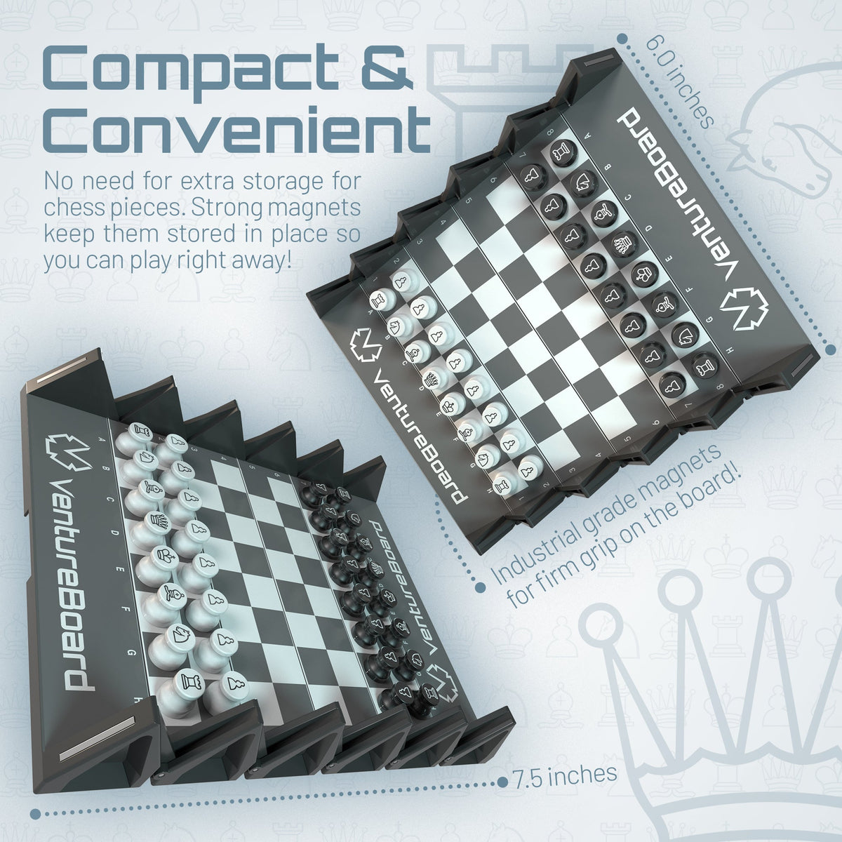 VentureBoard Mini Chess — Noir Edition
