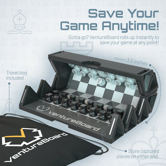 VentureBoard Mini Chess — Noir Edition