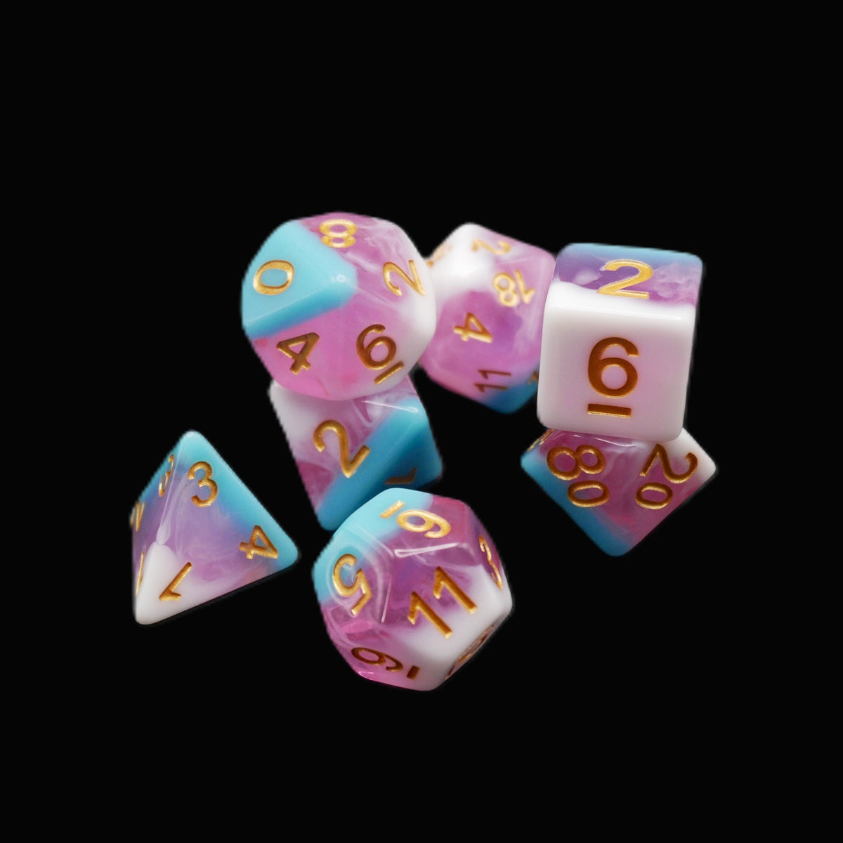 Creamsicle of Doom - 7 Piece DnD Dice Set | Acrylic RPG Gaming Dice — by D20 Collective