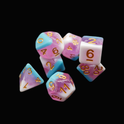Creamsicle of Doom - 7 Piece DnD Dice Set | Acrylic RPG Gaming Dice — by D20 Collective