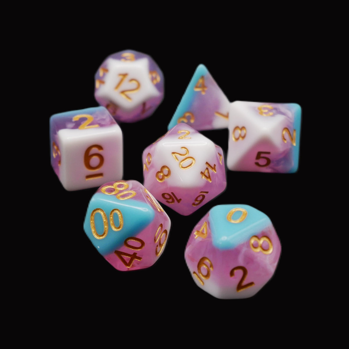 Creamsicle of Doom - 7 Piece DnD Dice Set | Acrylic RPG Gaming Dice — by D20 Collective