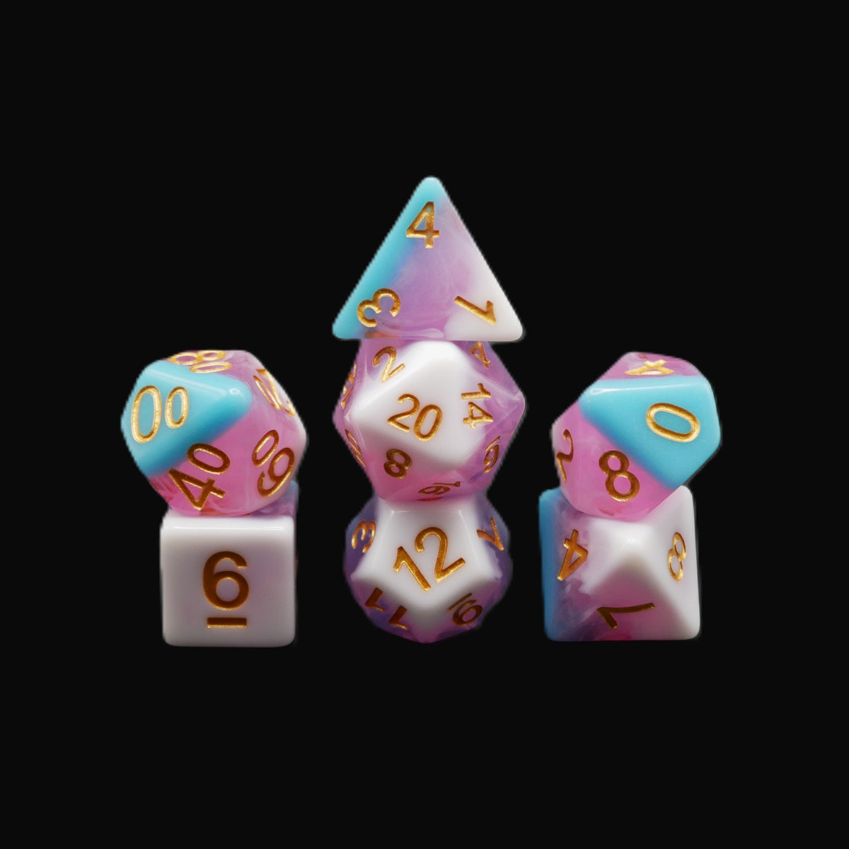 Creamsicle of Doom - 7 Piece DnD Dice Set | Acrylic RPG Gaming Dice — by D20 Collective