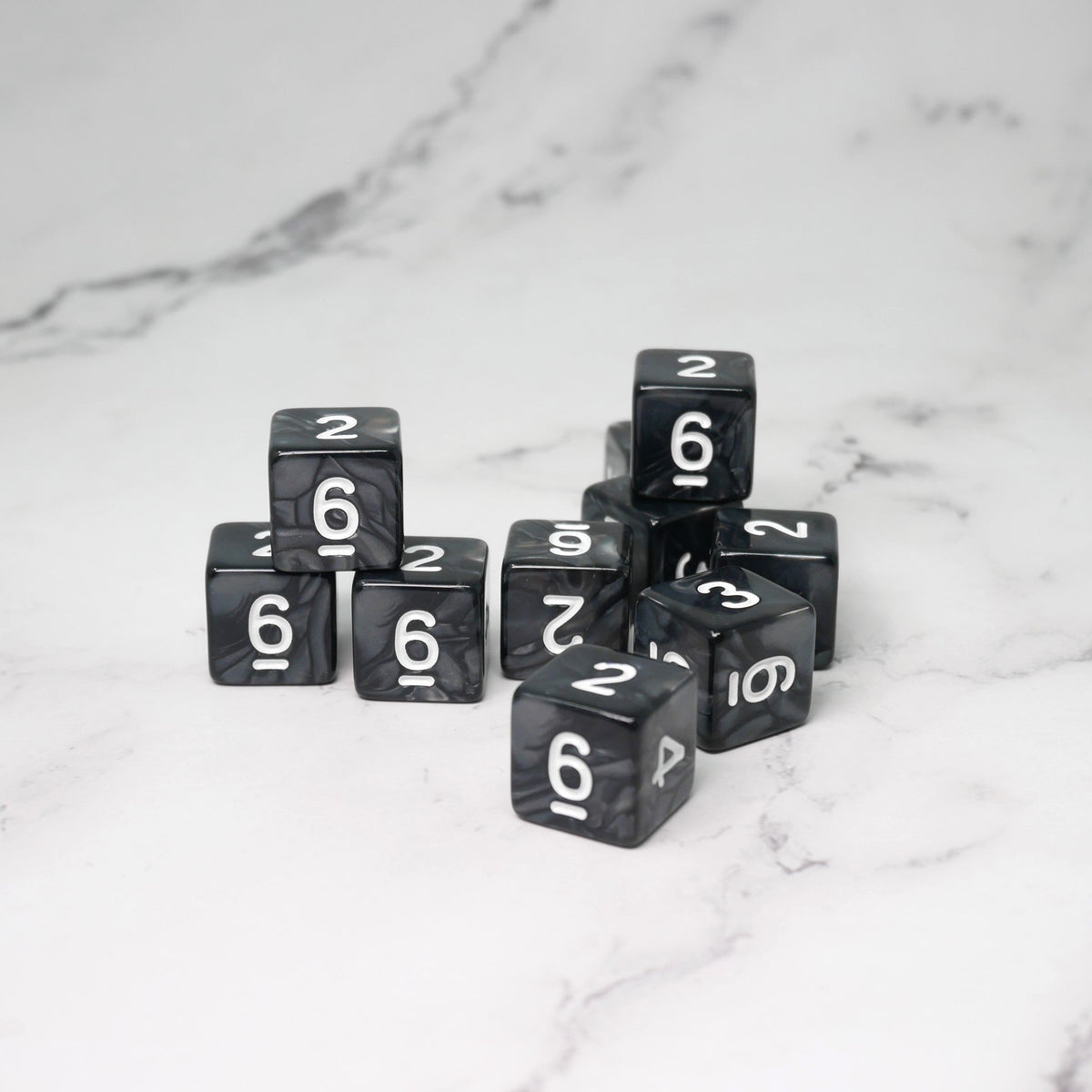 Dark Emulsion 10d6 - DnD Dice Set | Acrylic RPG Gaming Dice