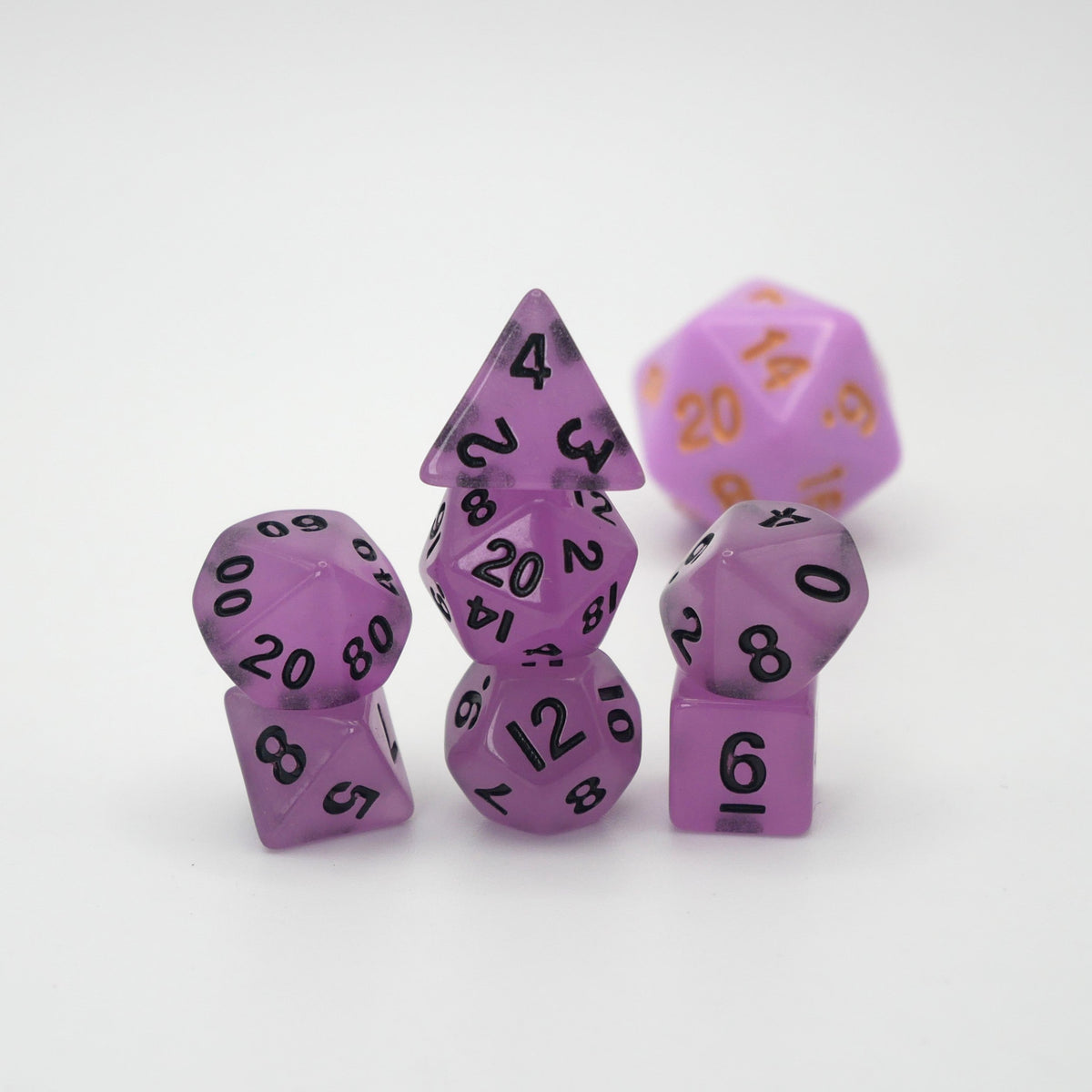Fey Lights- 7 Piece DnD Dice Set | Mini Acrylic RPG Gaming Dice