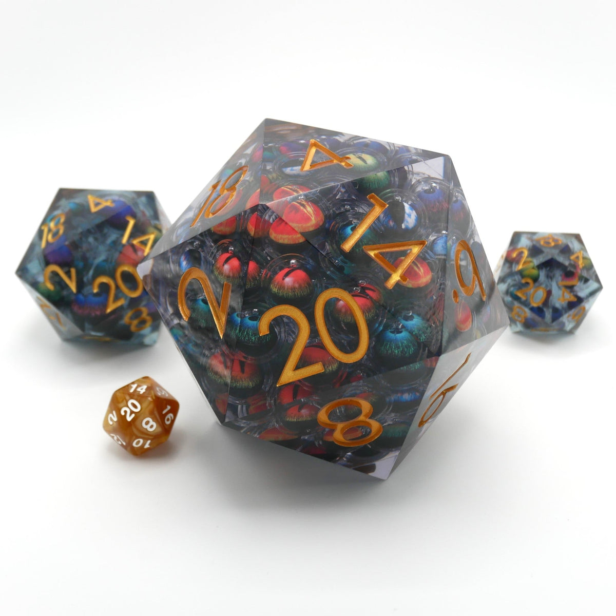 Hydra's Eyes | Table Smasher D20 Moving Eye DnD Dice | Acrylic RPG Gaming Dice