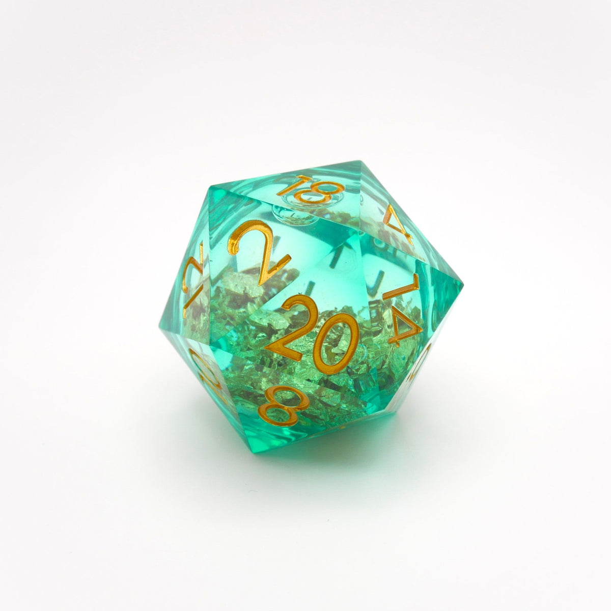 Leprechaun's Gold - Giant D20 Liquid Core DnD Dice Set | Acrylic RPG Gaming Dice