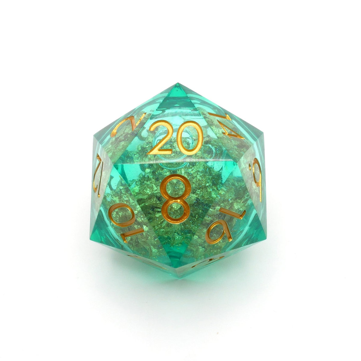 Leprechaun's Gold - Giant D20 Liquid Core DnD Dice Set | Acrylic RPG Gaming Dice