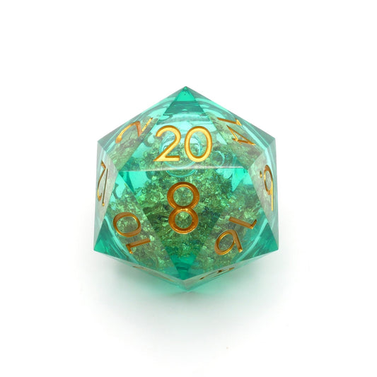 Leprechaun's Gold - Giant D20 Liquid Core DnD Dice Set | Acrylic RPG Gaming Dice