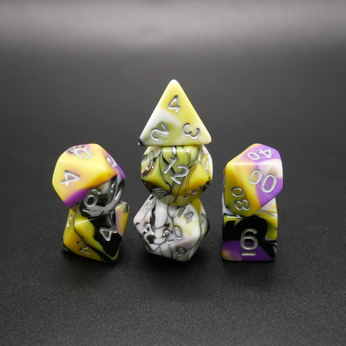 Panic Abstraction 7-Piece RPG Dice Set