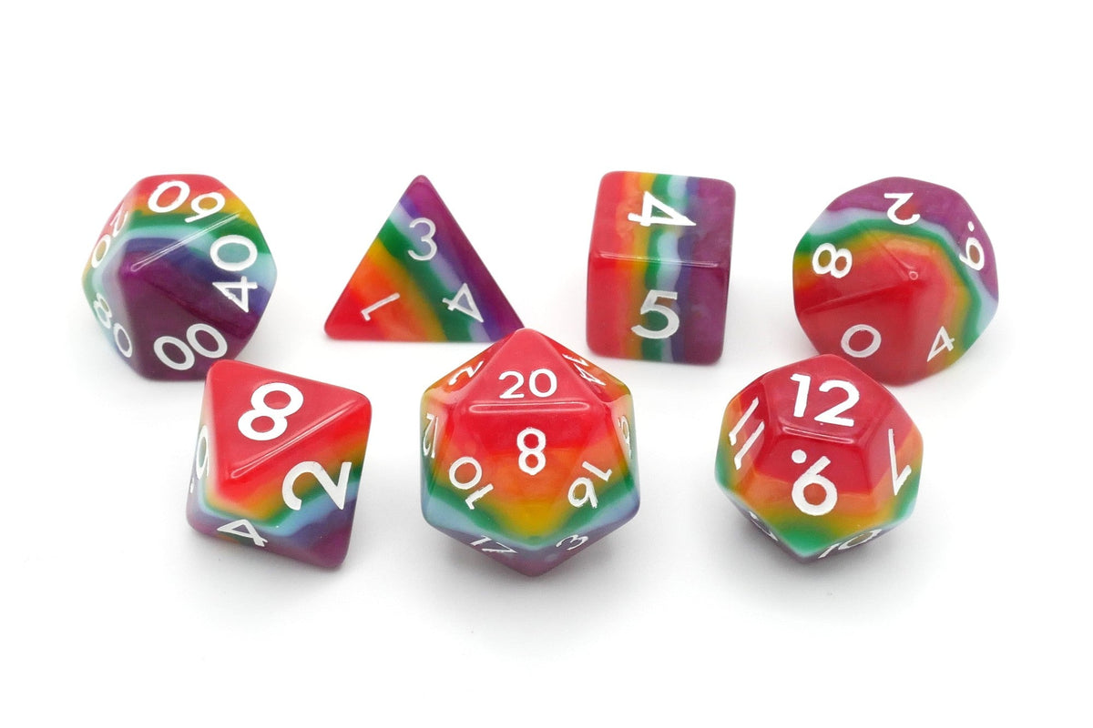 Rainbow Redux 7-Piece RPG Dice Set