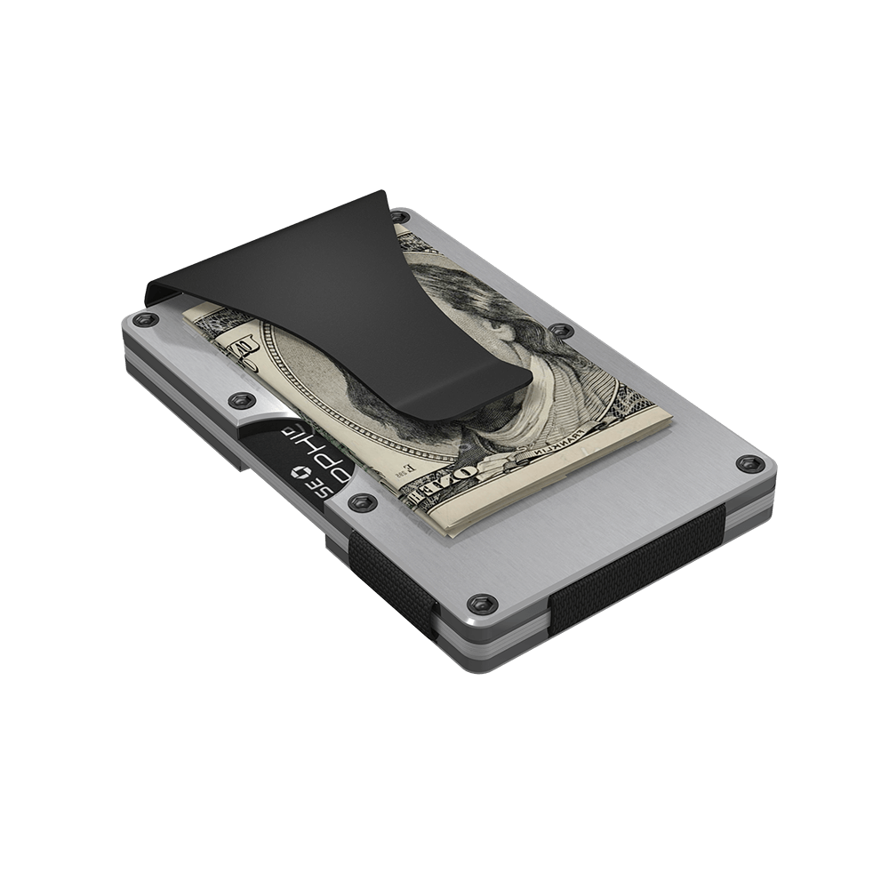 GRID Silver Aluminum RFID-Blocking Wallet